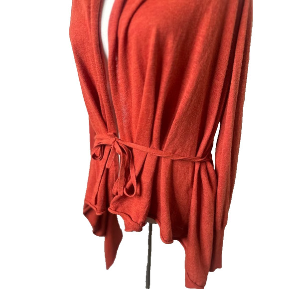 Anthropologie Guinevere Cardigan Sweater Small Burnt Orange Cashmere Boho Earthy - Picture 2 of 11